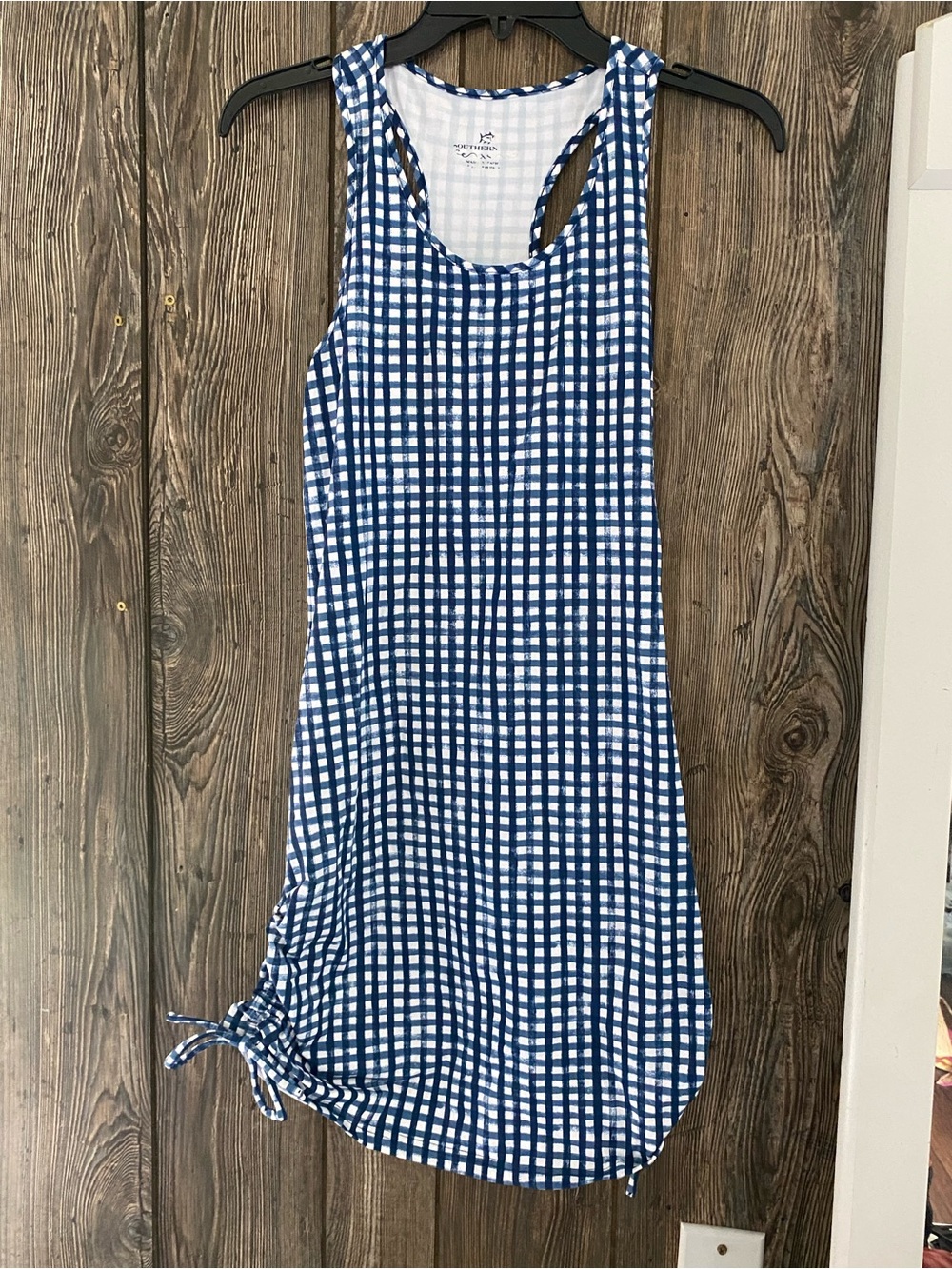 Southern Tide Blue and White Gingham Midi Tank Dress/Cover up size XS